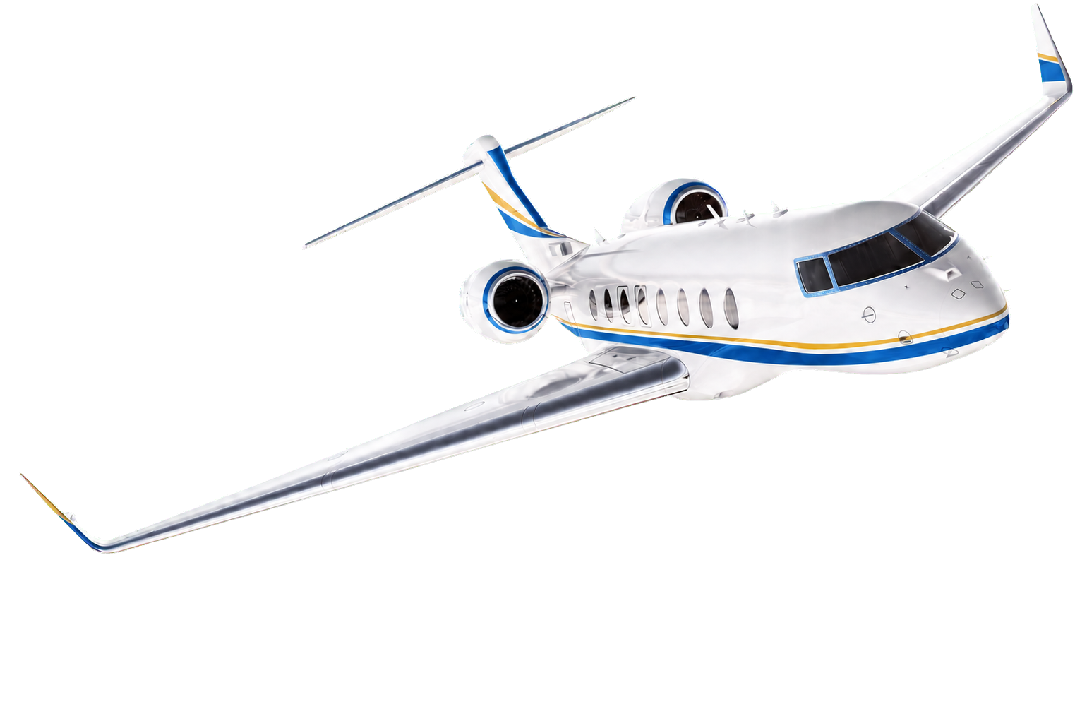 Decorative blue and gold aircraft
